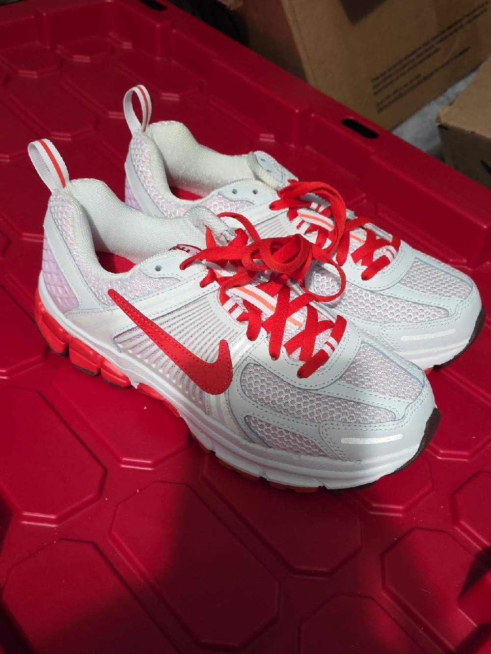 Nike White and Red Athletic Sneakers